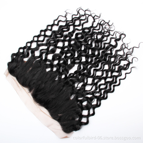 10a Raw Indian Remy Hair Weave Vendors 13*4 frontal Human Hair Water Wave Virgin Cuticle Aligned Hair Wholesale